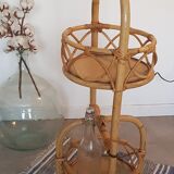 60's rattan bottle holder