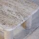 Travertine coffee table in the style of Angelo Mangiarotti, 1970.