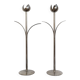 Bougeoirs italiens en métal argenté de Mesa, années 1970, ensemble de 2