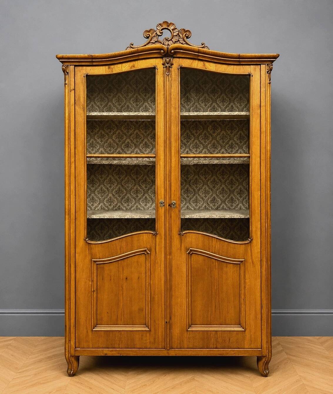 Glass library in Louis XV style, opening with two doors at the front.