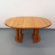 Table à manger ronde scandinave vintage style Rainer Daumiller en pin
