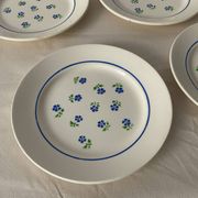 Set of 6 flat plates Badonviller in semi-porcelain – Flora design