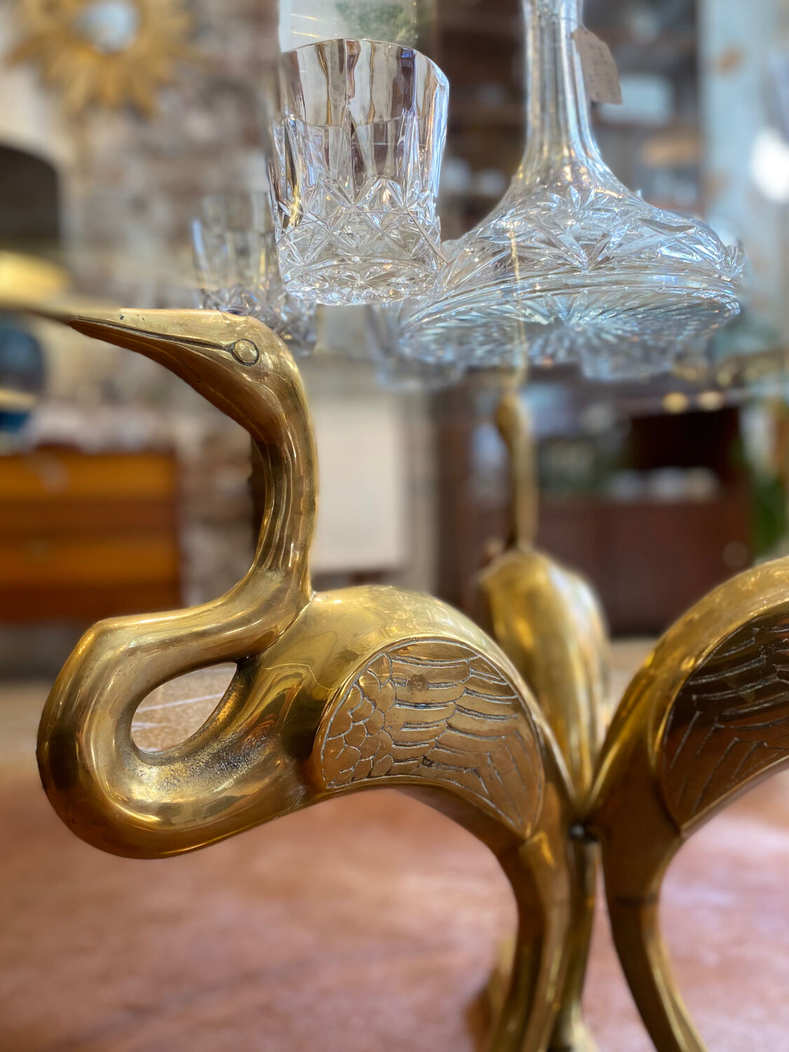 Hollywood Regency Heron Coffee Table