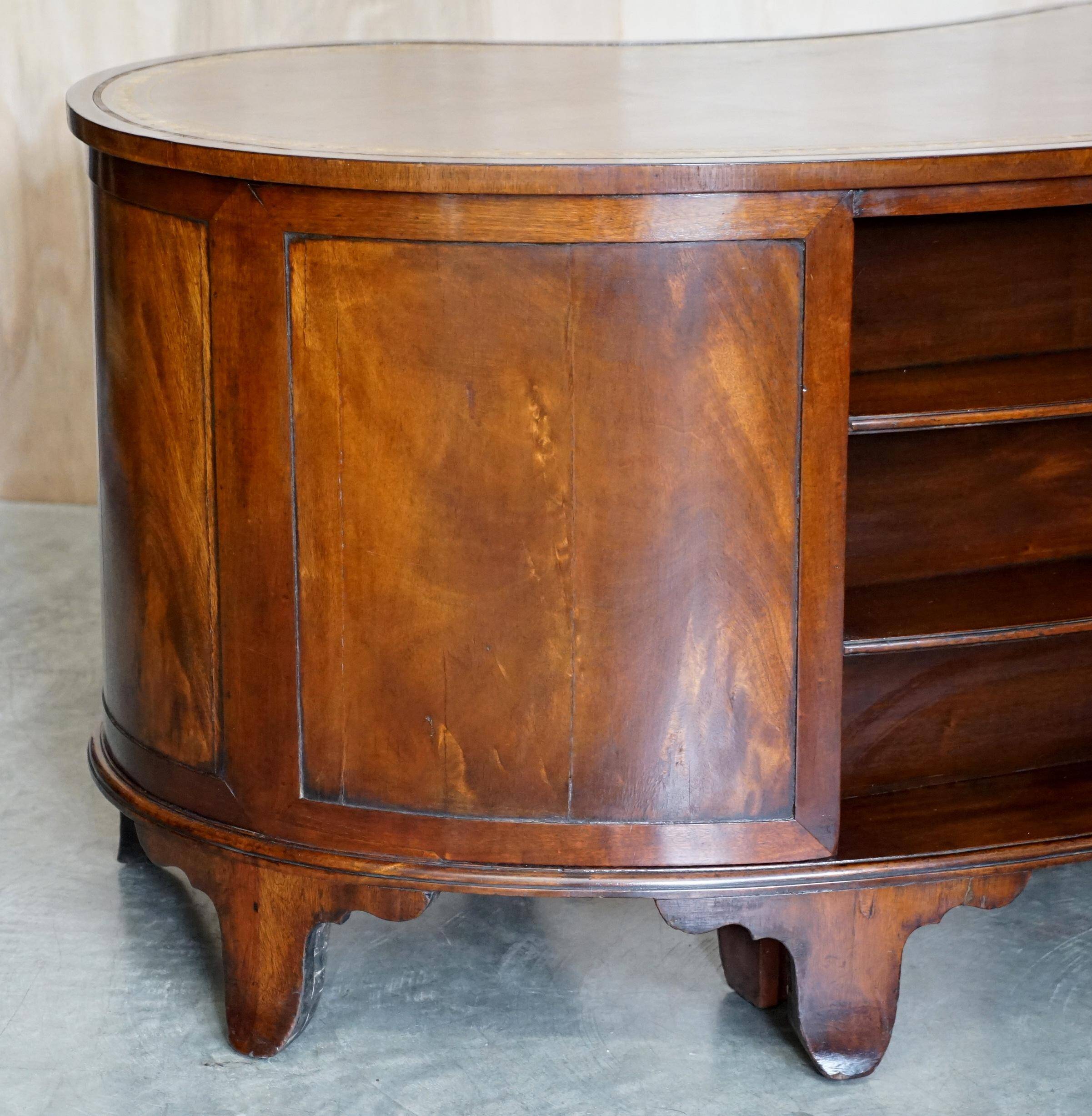 Victorian desk with leather top, restored.