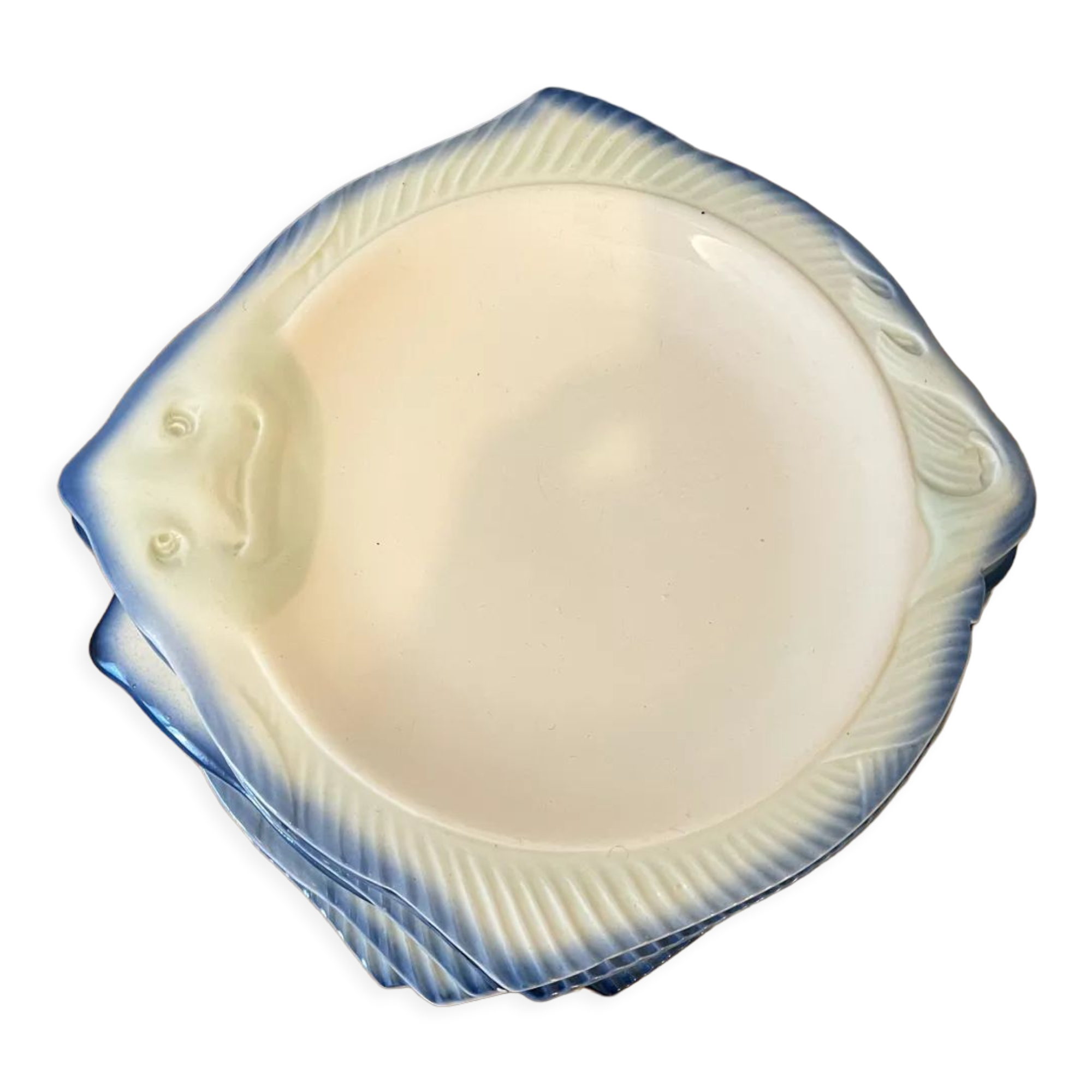 Set of 6 Creil Montereau fish plates