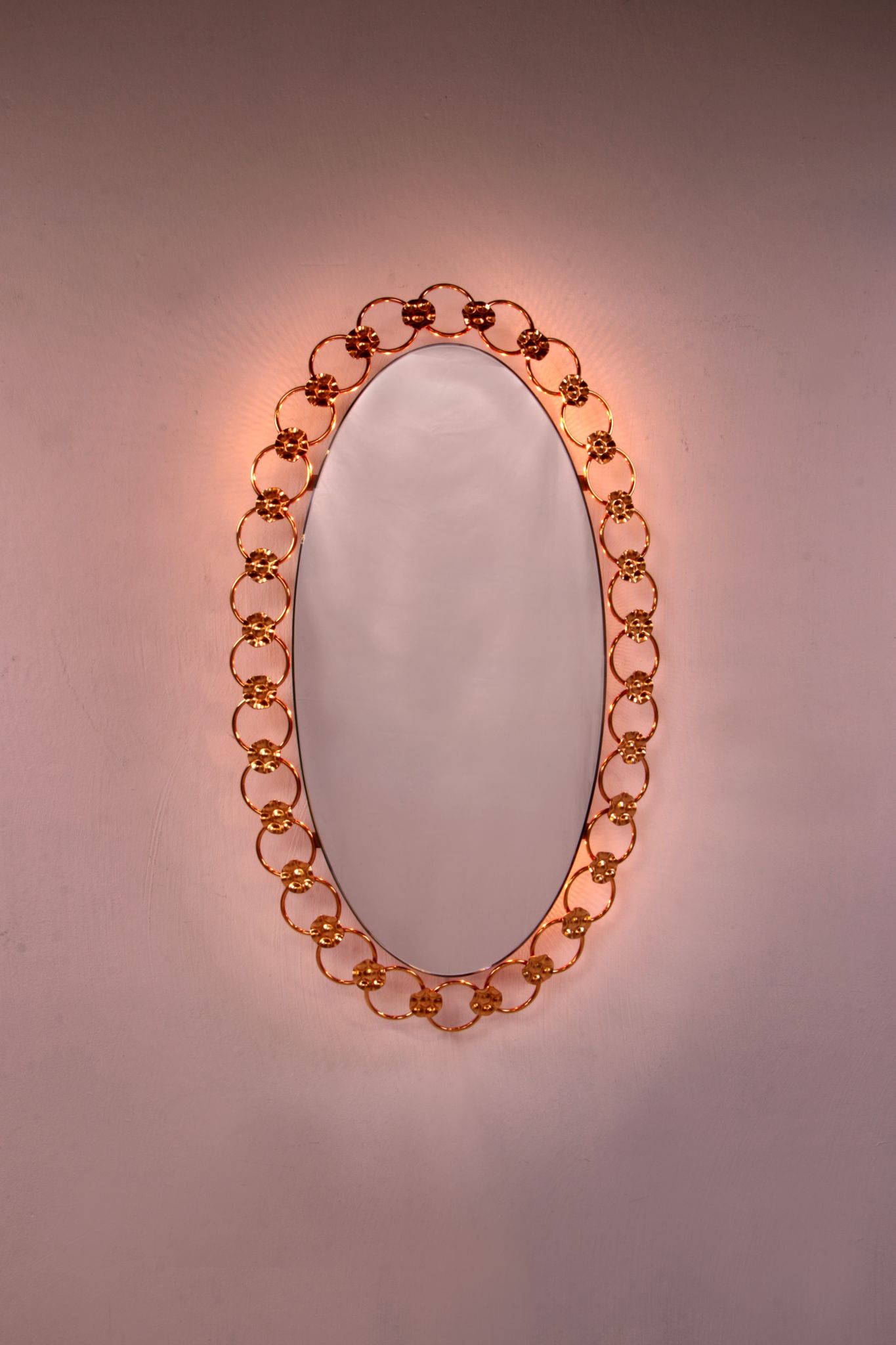 Hollywood Regency illuminated wall mirror 1960s Germany