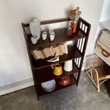 Dark wood folding bookcase 4 shelves