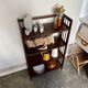 Dark wood folding bookcase 4 shelves