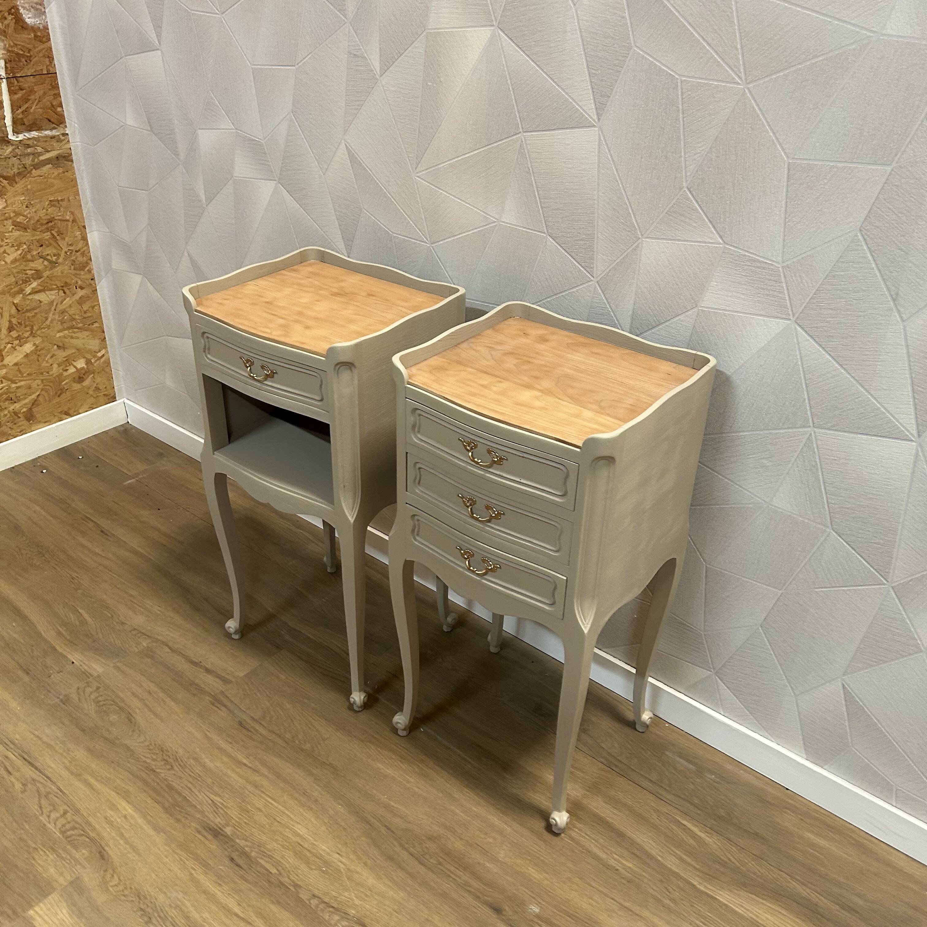 Pair of revamped vintage bedside tables