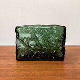 Swedish brutalist glass vase from the mid-century by Göte Augustsson for Ruda, 1960s.