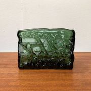 Swedish brutalist glass vase from the mid-century by Göte Augustsson for Ruda, 1960s.