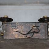 Art Deco wall sconce, brass and Sèvres crystal, light fixture.