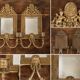 Pair of antique mirror candle holders in Louis XVI / Napoléon III style.