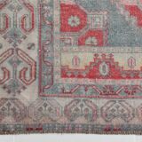 4x8 Soft Pink Geometric Handmade Vintage Rug, 128x242Cm