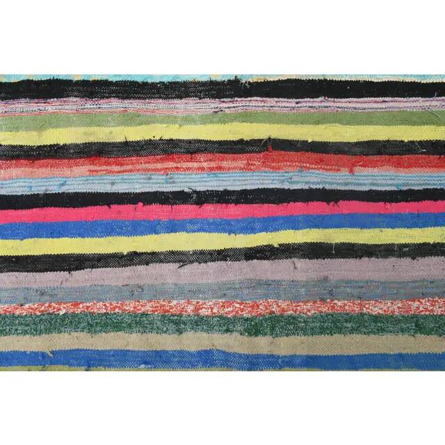 Vintage Turkish Oushak handmade wool cotton beige kilim runner 148x276
