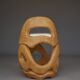 Chaise d'appoint en bois de palmier sculpté à la main, années 1970