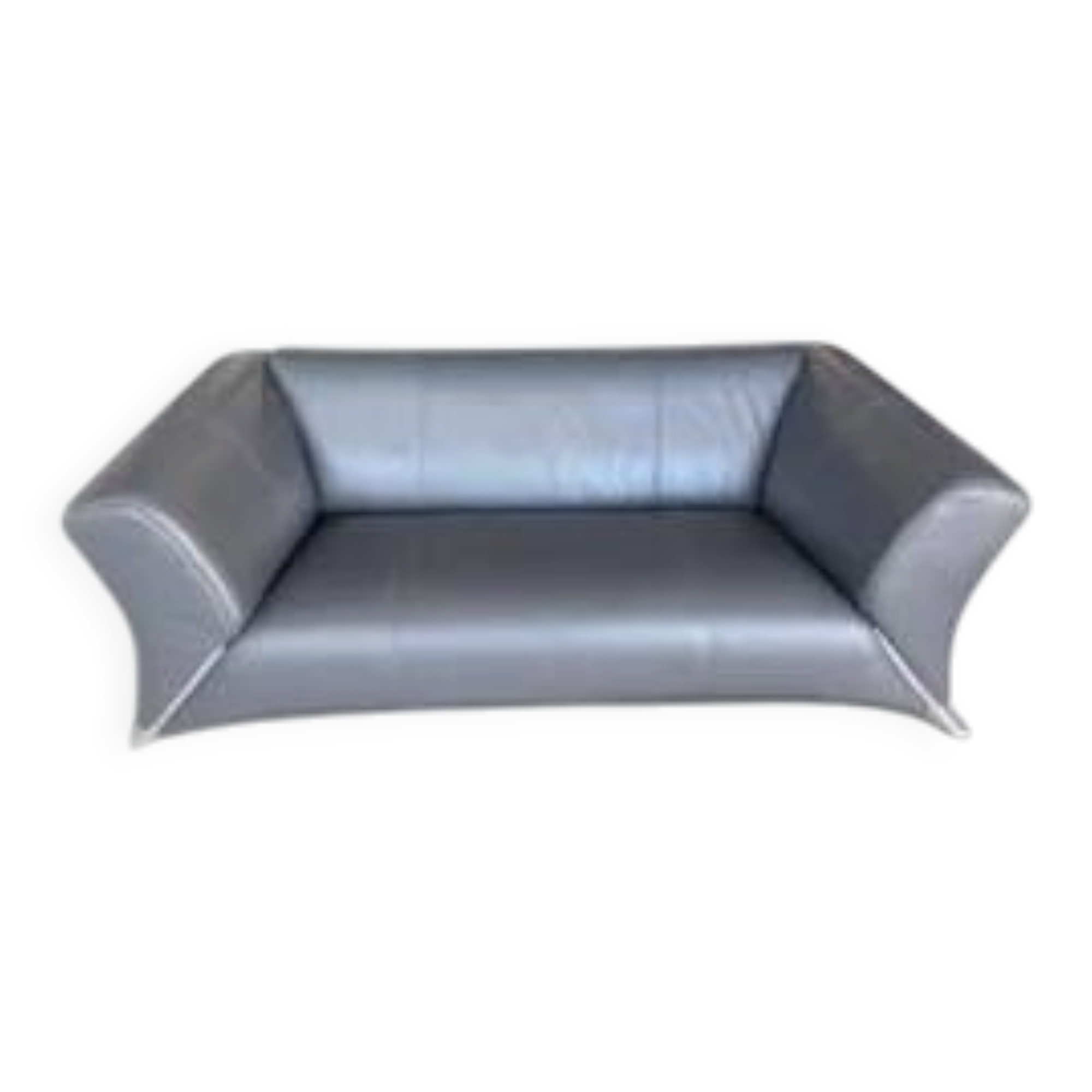 Rolf Benz 322 – Black 2-seater leather sofa