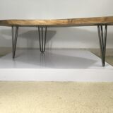 Coffee table brutalist tripod feet pin