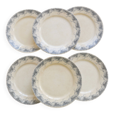 6 flat plates made of ironstone Sarreguemines U&C model Luchon