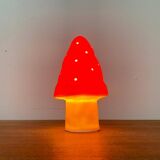 Postmodern plastic mushroom table lamp by Heico.