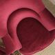Sofa and pair of toad armchairs in red velvet.