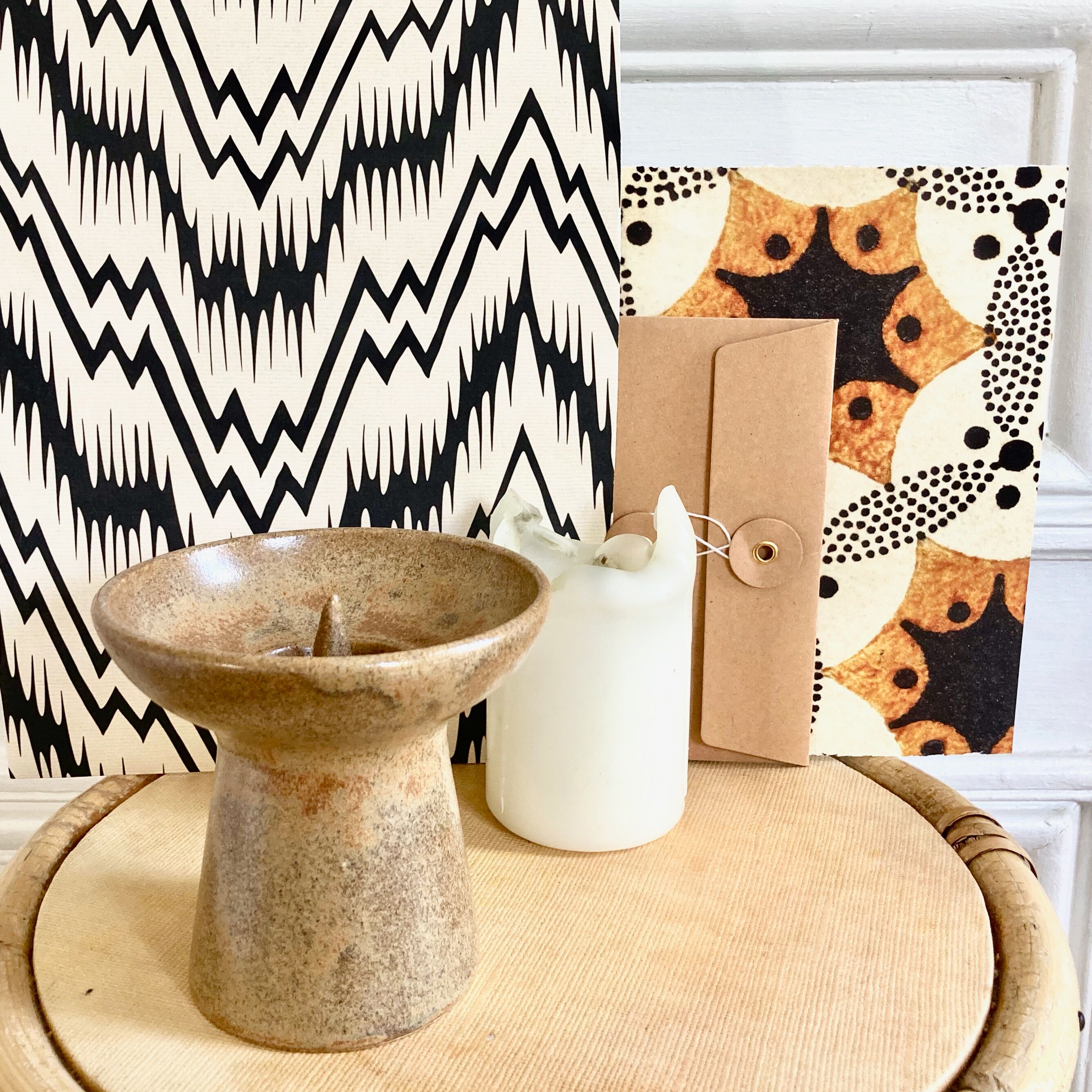 Vintage sandstone candlestick