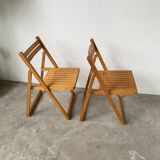 70s beech folding chairs