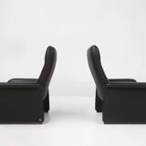 Exceptional De Sede DS50 lounge chair in black leather, Switzerland ca. 1980
