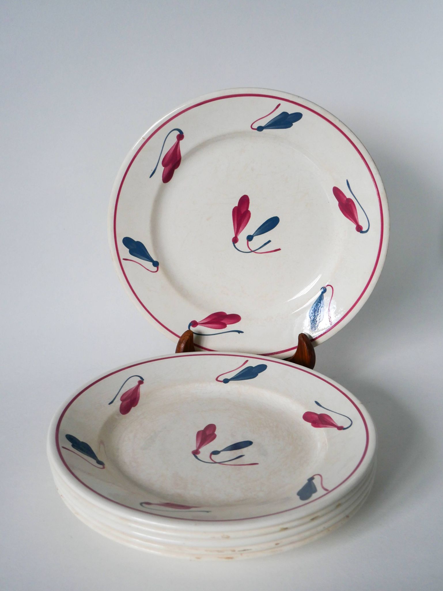 Set of 6 flat plates Givors model Perce-Neige 1950