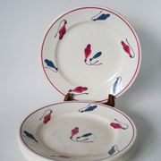 Set of 6 flat plates Givors model Perce-Neige 1950