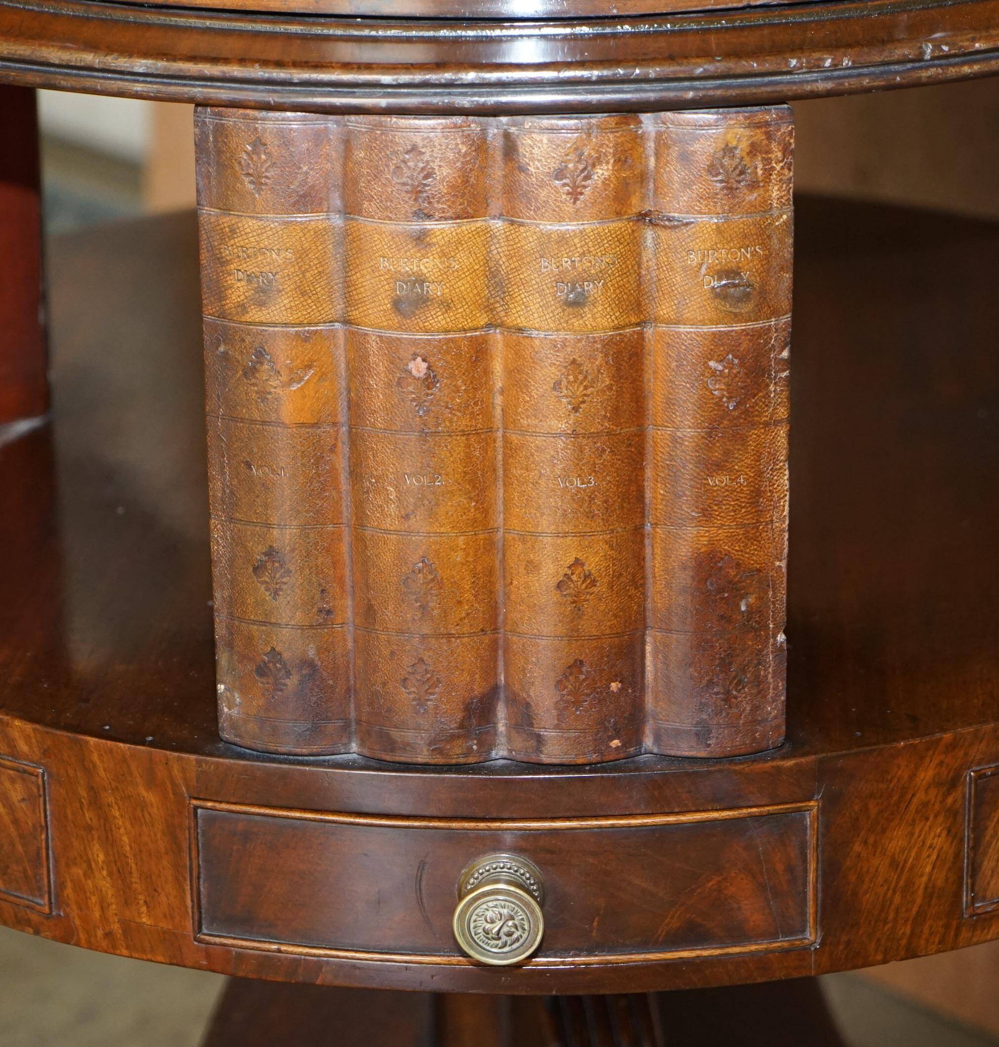 Restored hardwood revolving library circa 1810 Regency