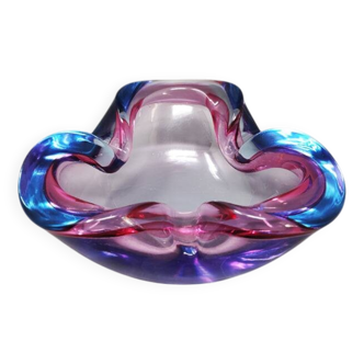 1960s Gorgeous Blue and Pink Ashtray or Catchall By Flavio Poli for Seguso