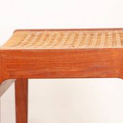 Paire de tabourets Danois en Teck et Cannage par Peter Hvidt 1960.