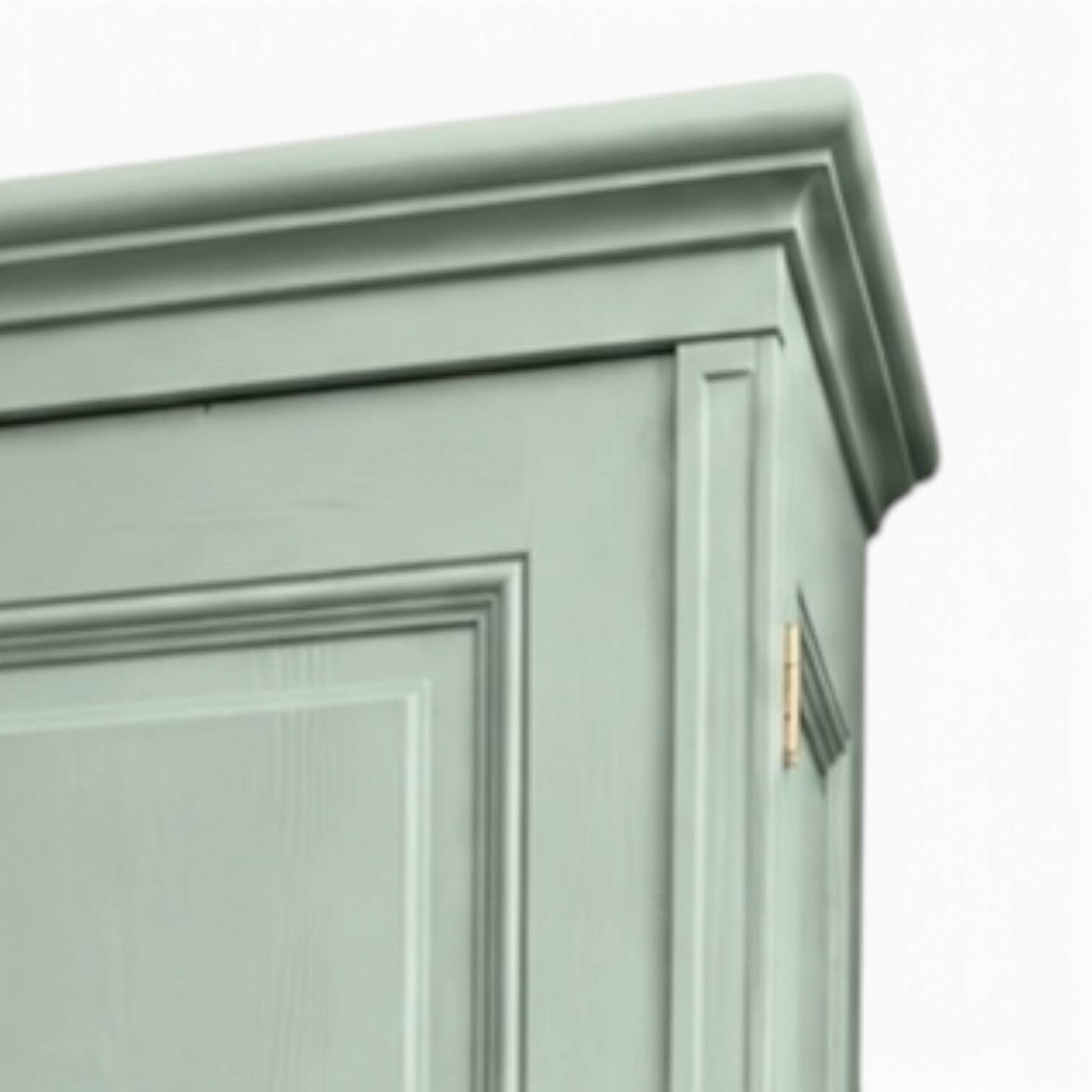 Parisian bonnetière, solid pine, Art Deco, renovated, grey-green.