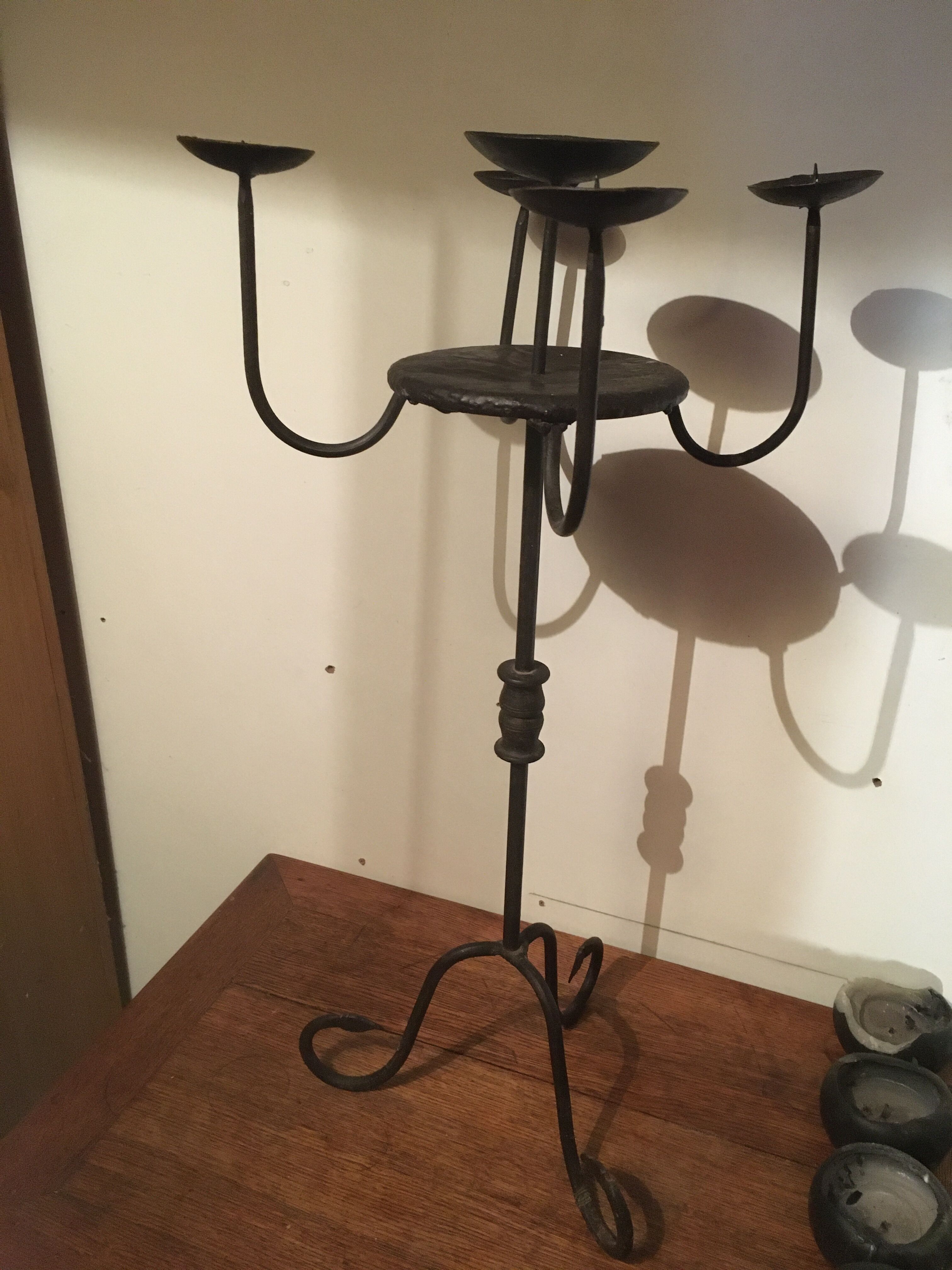 Chandelier 5 candles in wrought iron