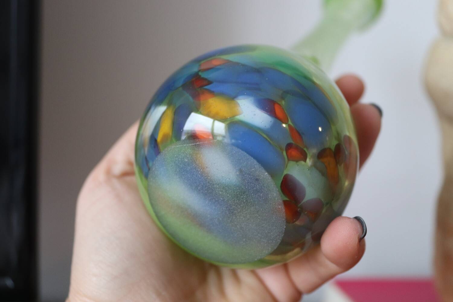 Vintage multicolor Murano arlecchino glass vase