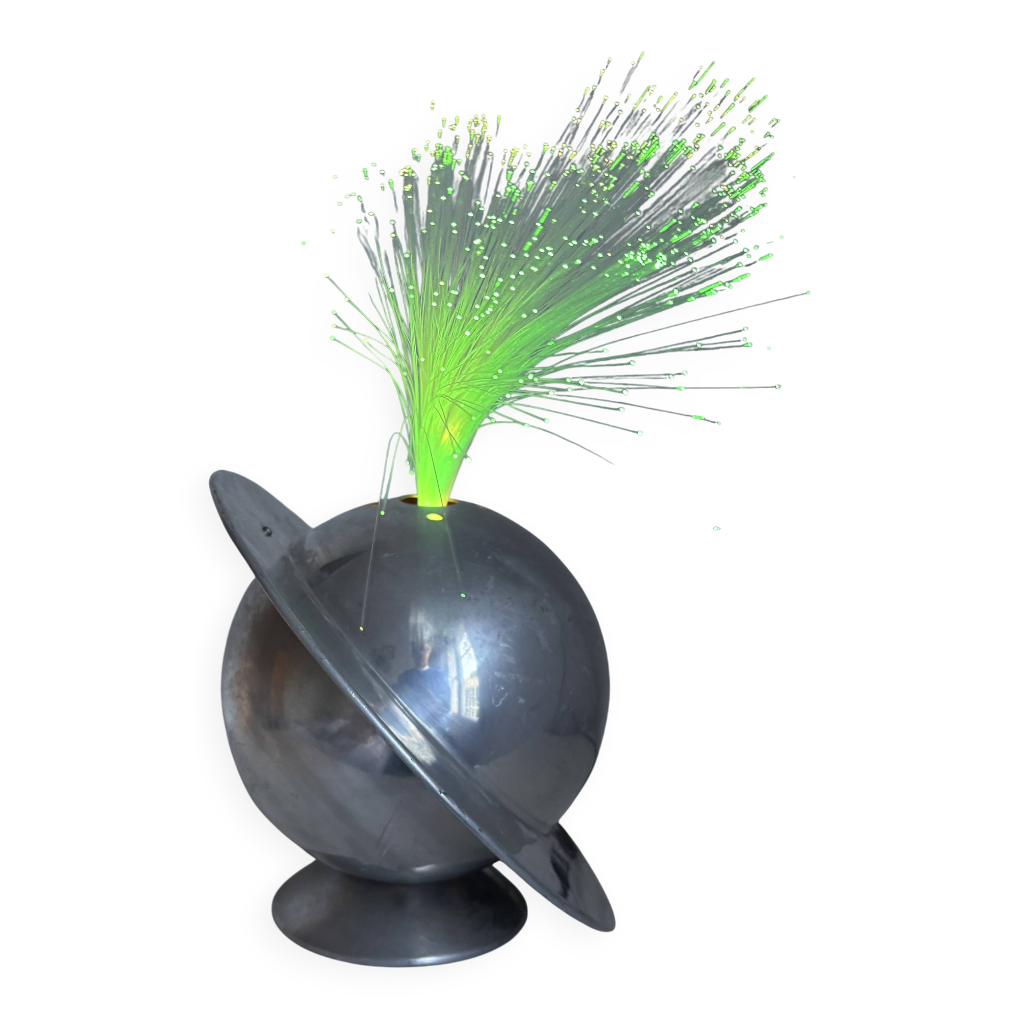 Rare French fibre optic lamp "La Sphérique" from the 1970s Space Age.