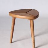 Scandinavian Tripod Pinewood and Beech Stool, 1950s