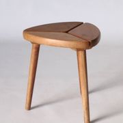 Scandinavian Tripod Pinewood and Beech Stool, 1950s