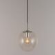 Small Limburg chrome pendant light with clear glass globe, Germany, 1970s.