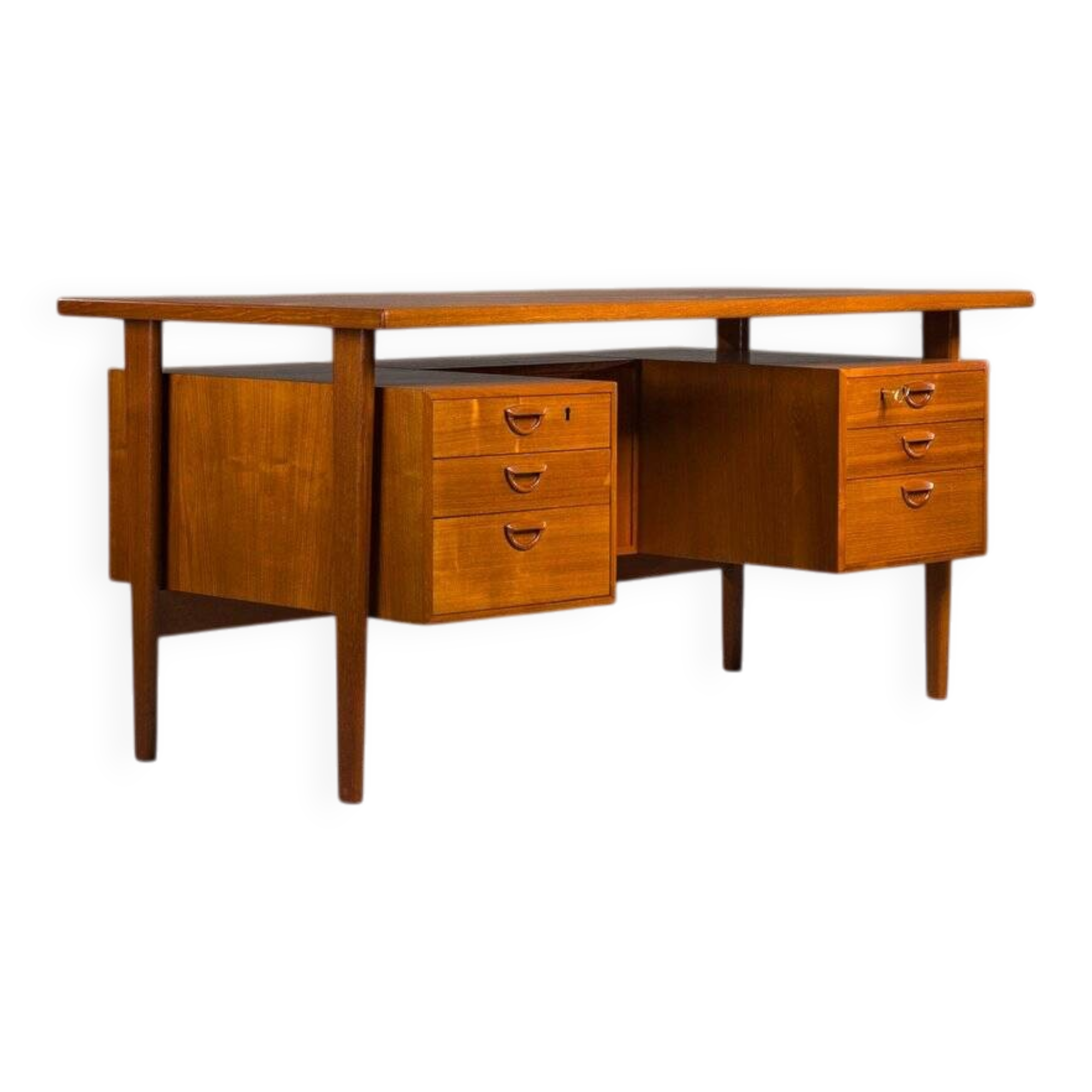 Danish teak desk by Kai Kristiansen for FM Møbler, 1960s