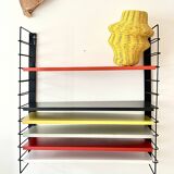 Étagère murale en métal Tomado De Stijl vintage originale (5 étagères), milieu du siècle