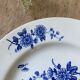 Assiette décor floral bleu KG Luneville