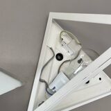 Original cubic satin white glass wall light by glashütte limburg, germany 1980s