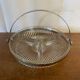 Serviteur Apéro Ancien Verre Moulé + Anse Metal Chromé VMC Reims Vinta