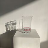 Vintage Italian orangeade pitcher made of red striped glass