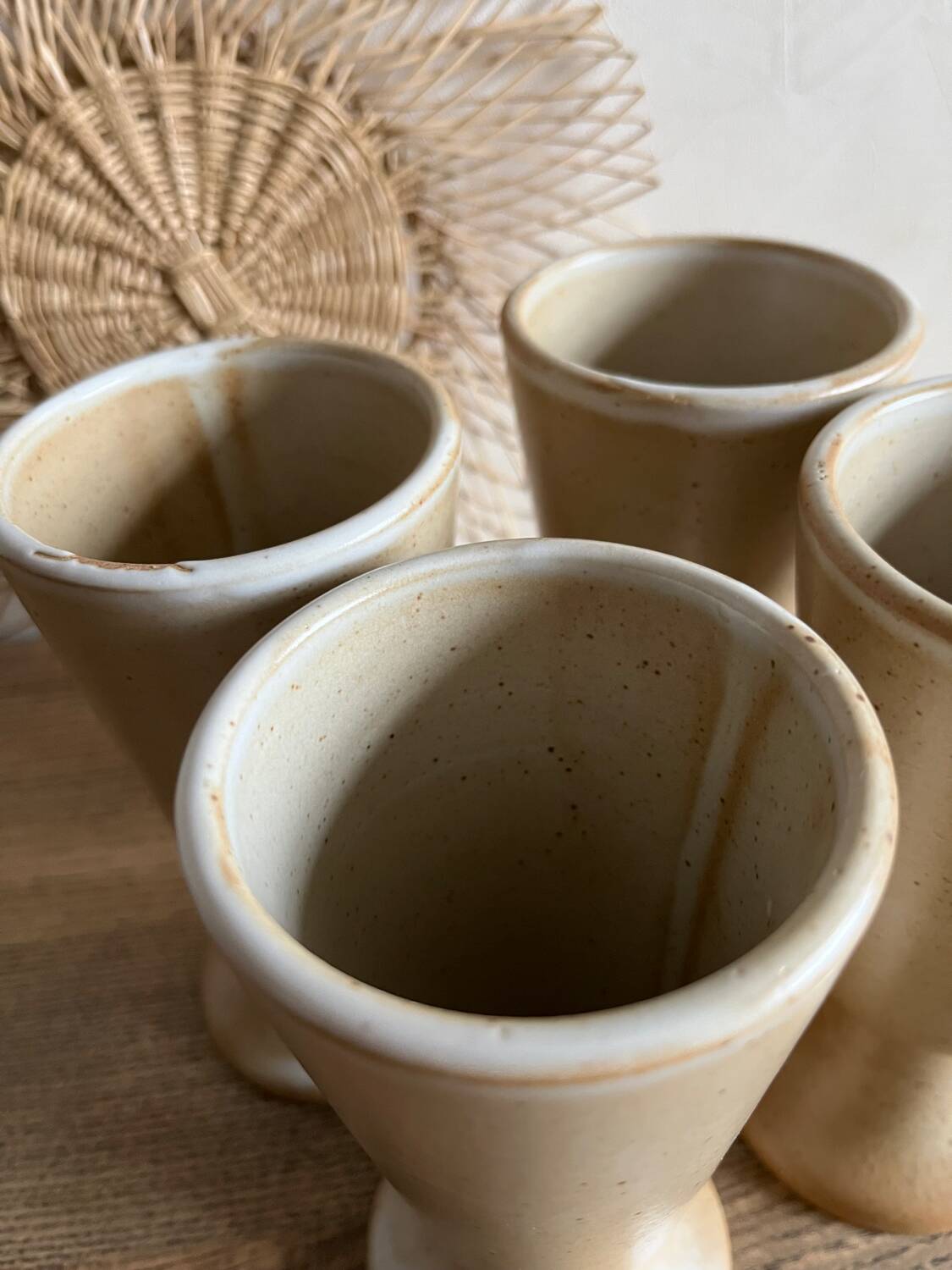 4 Mazagran in stoneware from Brenne, France.