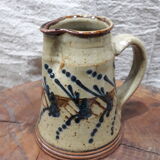 Hand-decorated and signed berry earthen pitcher
