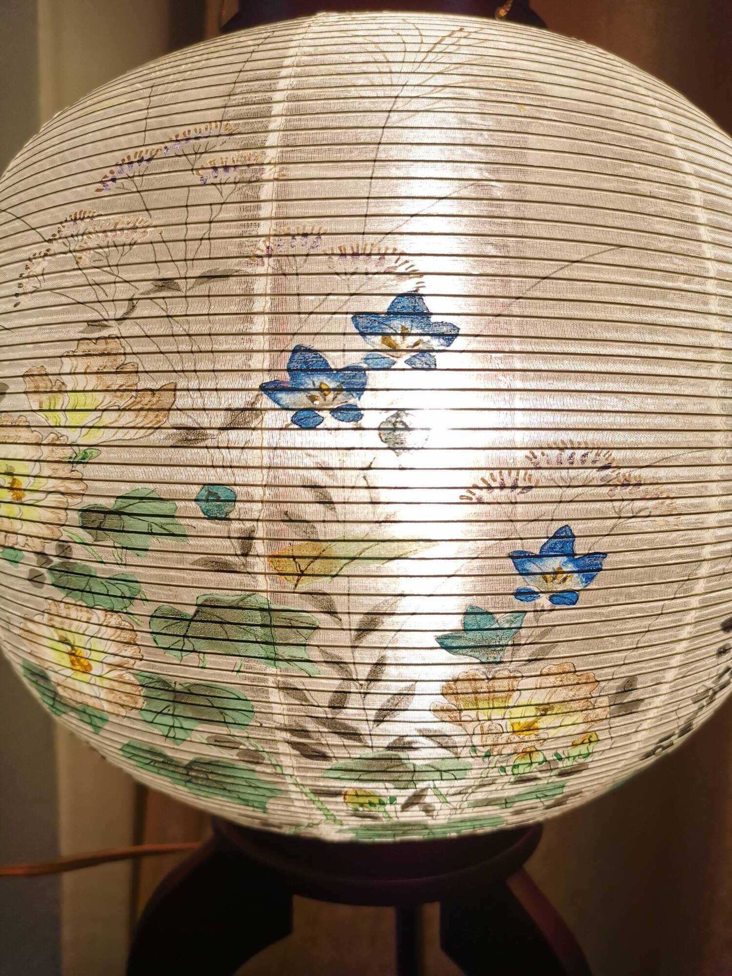 Traditional japanese lantern, chochin, paper electric lantern in its original box