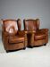 Set of 2 sheepskin club armchairs